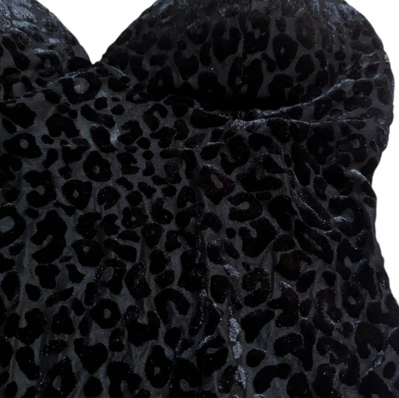 Bozzolo Velvet Cheetah Print Bustier Thong Bodysuit Medium Y2K Fairy Goth - Picture 3 of 6